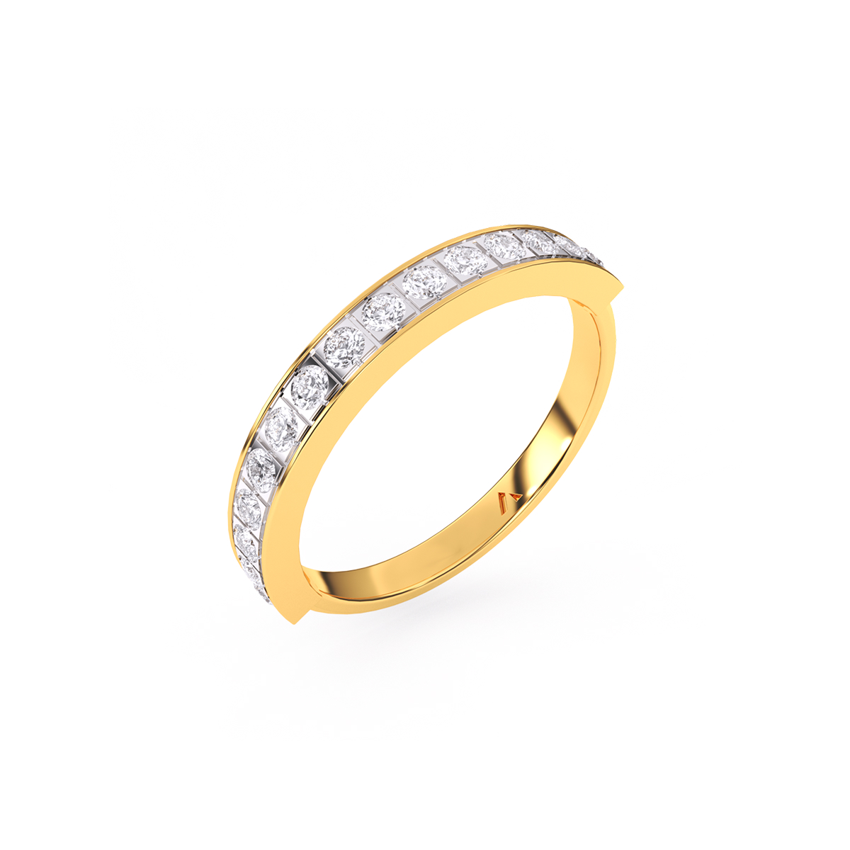 Delicate Two Tone Round Diamond Band For Her